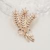 Elegant Gold Wheat Ear Brooch: Women's Anti-exposure Corsage Pin for Suit Coats