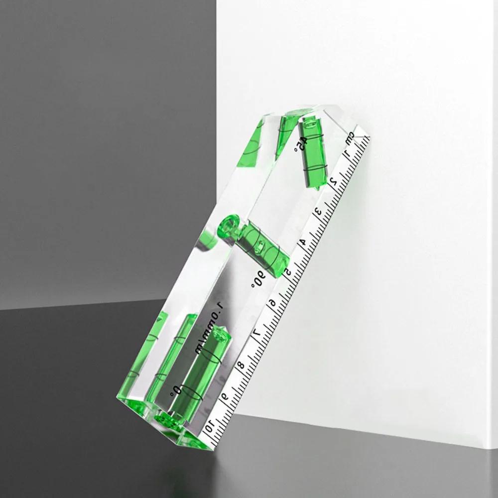 Mini High-precision Level Ruler with Bubble Magnetic Spirit Level Transparent Thickening Measure Tools Household