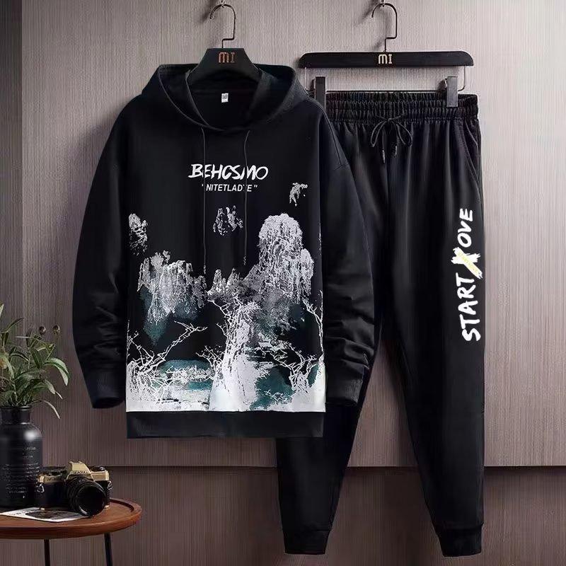 Men's Korean Style Hooded Sweatshirt - Autumn/Winter Loose & Trendy Velvet Casual Top