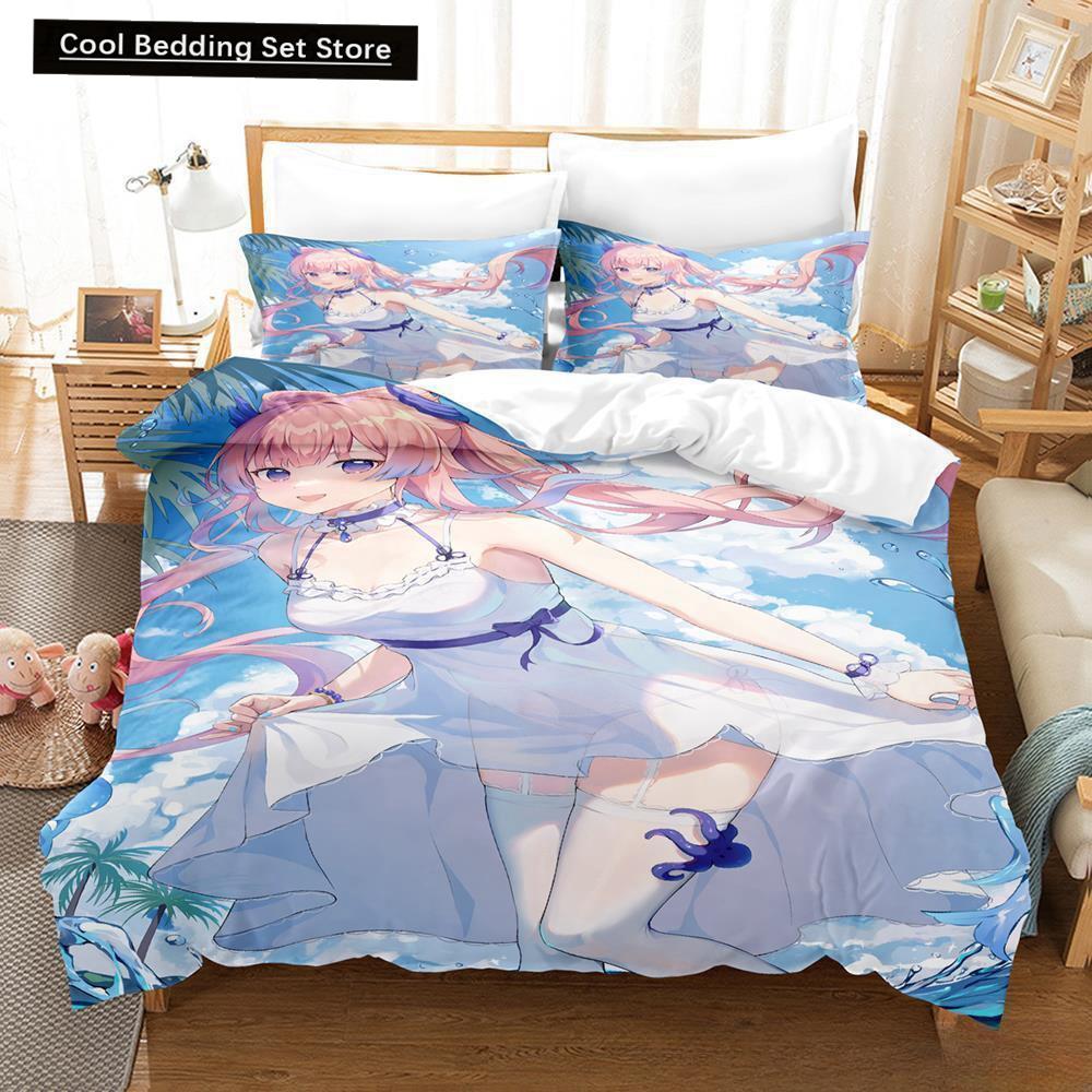 Genshin Impact Sangonomiya Kokomi Bedding Set Cartoon Anime Three-piece Set Adult Kid Bedroom Duvet Cover Sets 3D Kawaii Girls