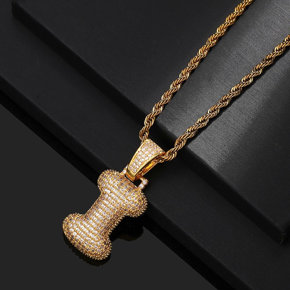 Hip Hop 26 English Letter Pendant Rap Simple Fat Letter Pendant Unisex Necklace