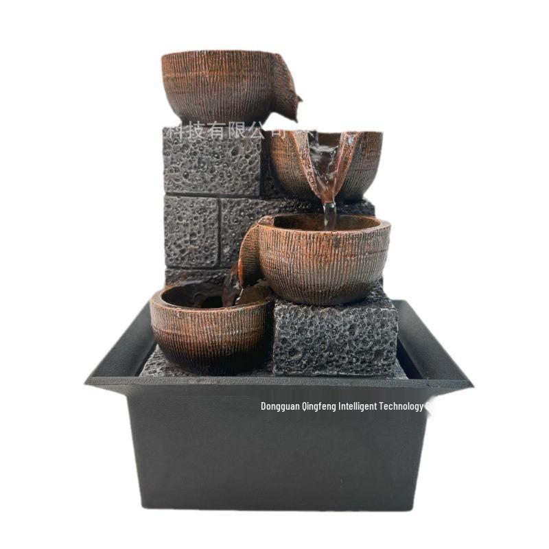 

Настольный маленький фонтан водный орнамент - декоративный подарок и очищающее ремесло USB Powered янтарь