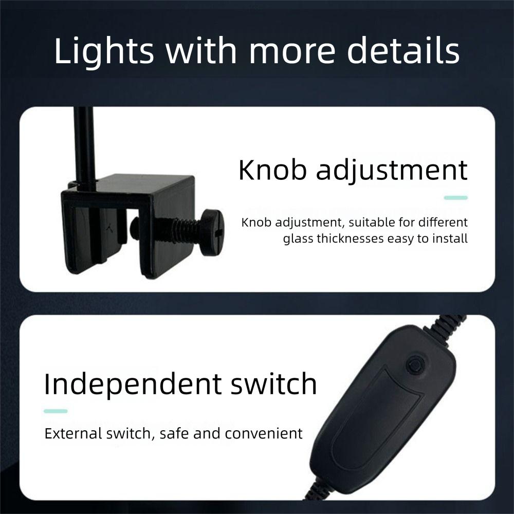 Waterproof Fish Tank Clip Lamp 3 Color Modes Aquarium Plant Light  Home Decorations