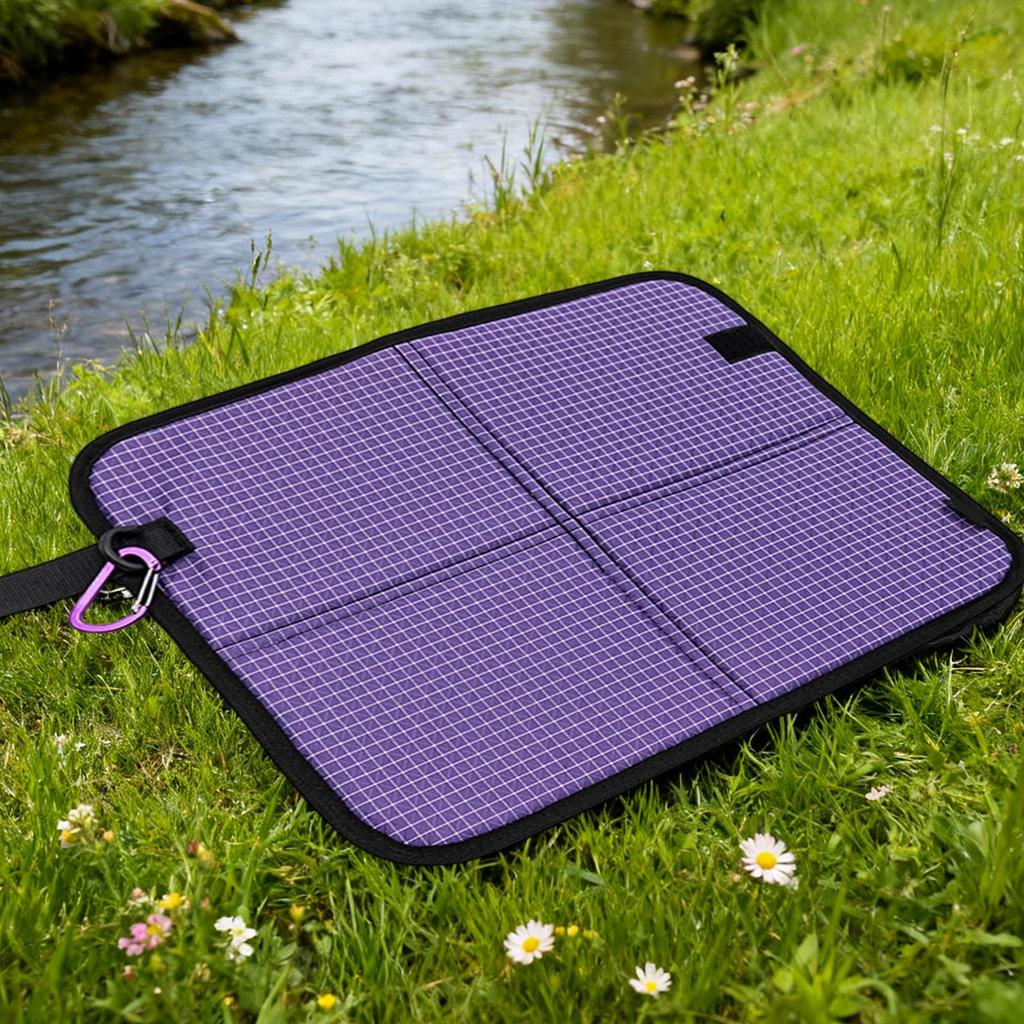 Sitting Pad for Backpacking Waterproof Chair Mat with Carabiner Clip Foldable Seat Cushion for Hiking Picnic Travel Airplane
