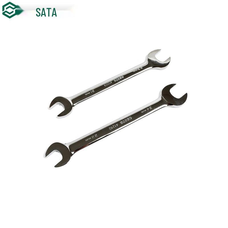 SATA 09029 13-Piece Fully Polished Double Open-End Wrench Set 13-piece
