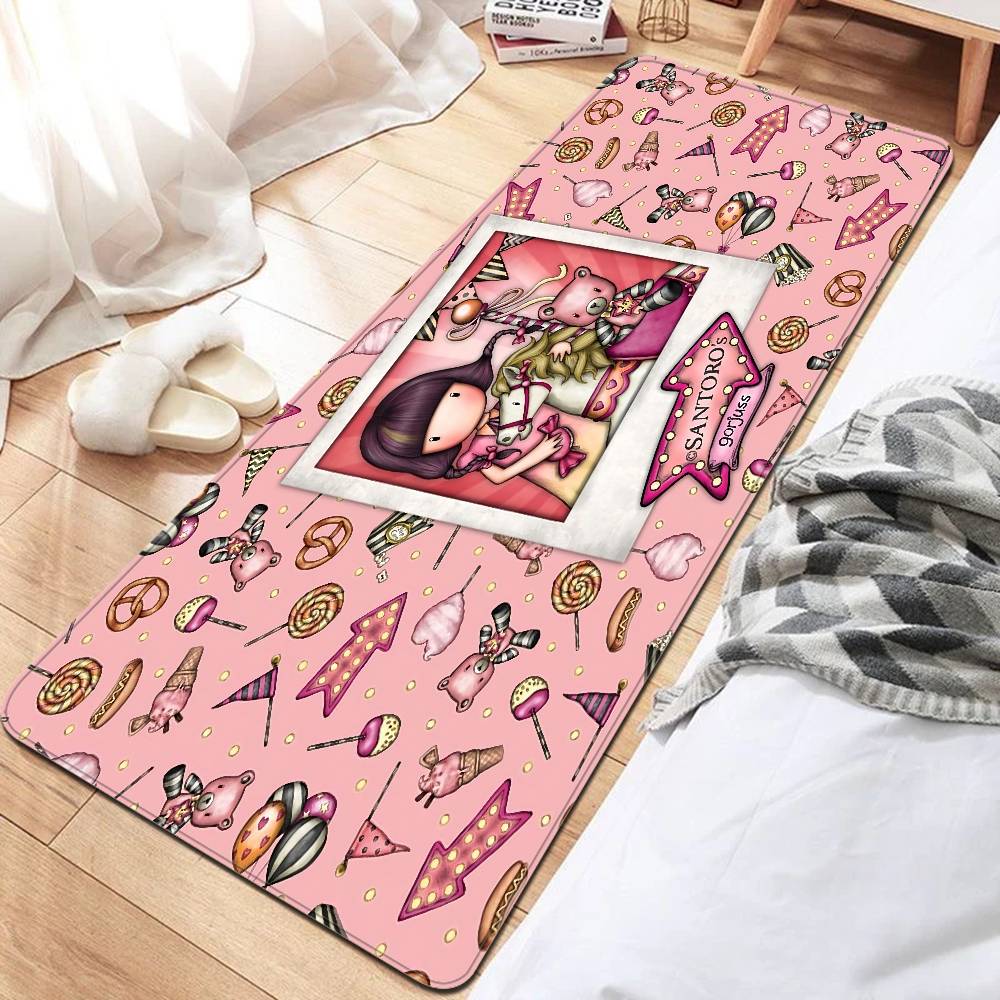 Cute Gorjusses Cartoon S-Santoro Entrance Door Mat Nordic Style Bedroom Living Room Doormat Home Balcony Anti-Slip Modern
