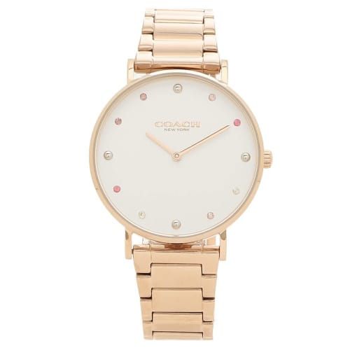 

Coach Women s Perry Watch, 36mm, Quartz, White Gold, Stainless Steel, A4 Size, COACH 14503938