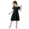 Kids' Solid Color Doll Collar Princess Dress - Cute School Style Children's Clothing