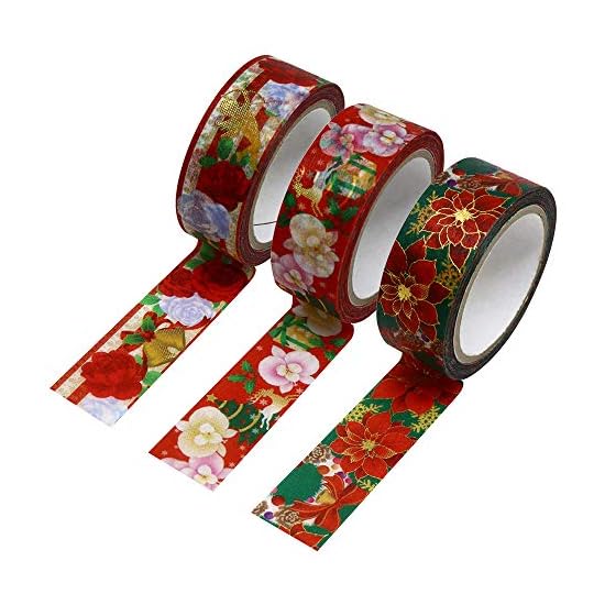 Kamiiso Made in Japan Washi Masking Tape Bi-MONDE Christmas 15mm width 7m 3-Piece Set A