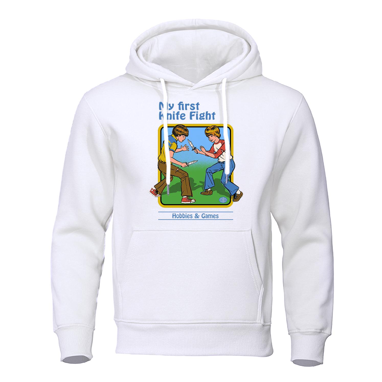 

Моя первая толстовка с принтом «Knife Fight» Повседневная мода Мягкая уличная одежда Флисовая толстовка с круглым вырезом Пуловер Толстовка в стиле хип-хоп 3XL