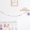Handmade Crochet Flower Garland, Knitting Wool Spring Bunting Floral Ornaments, Colorful Flower Hanging Garland for Boho 1st Birthday Party Supplies,