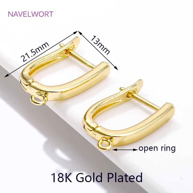 

Fashion 18K Gold Plated Inlaid Zircon Earring Hook Clasps Fastener Accessories For DIY Handmade Earrings Jewelry Making Findings 2 pieces