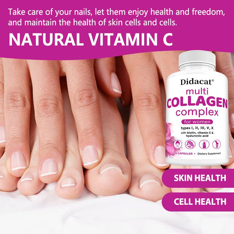 Multi Collagen Complex for Women with Biotin & Vitamin C, 120 Capsules Skin and Hair Supplement