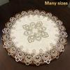 European Modern Fabric Lace Trim Hotel Restaurant Banquet Party Big Tablecloth Bedroom Balcony Small Round Table Cloth Tapete