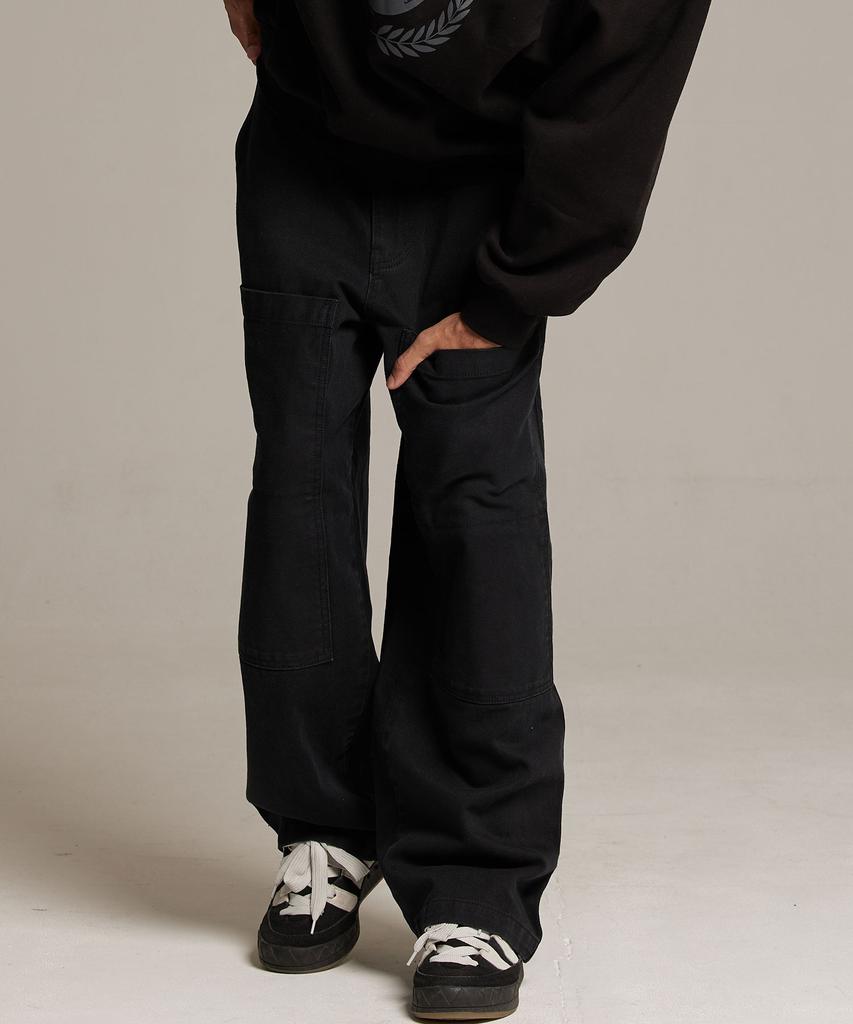 PHILIPPAKER Blue Base Vintage Wide Work Pants Black