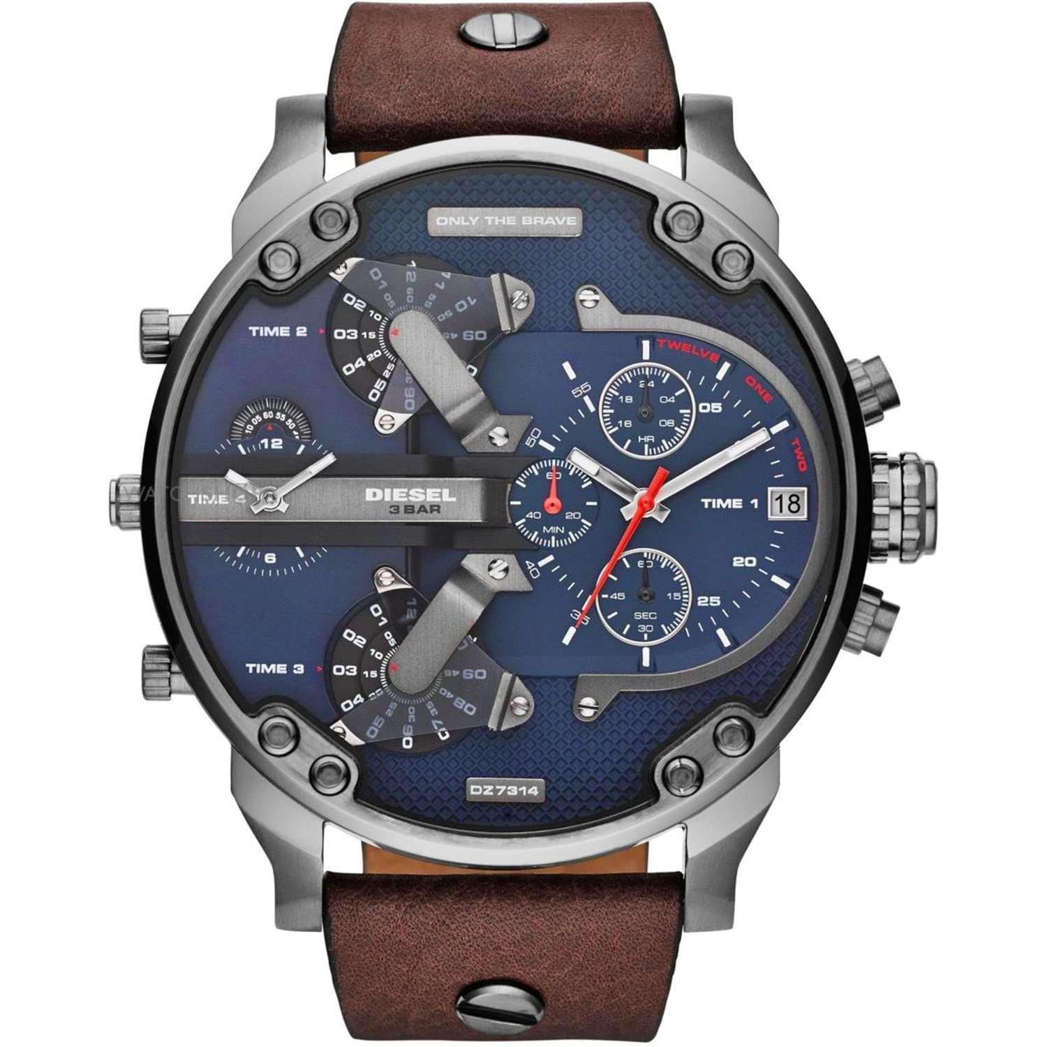 

Diesel DZ7314 The Daddies Series Часы из нержавеющей стали с коричневым кожаным ремешком мужские [Товар] чёрный