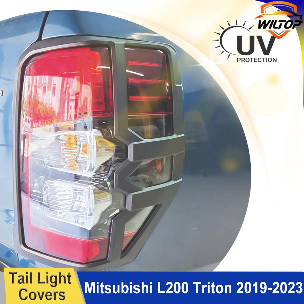 Tail Light Covers For Mitsubishi L200 Triton 2019-2025 Protector Cover ABS Rear Lamp Hoods Car Exterior Accessorie