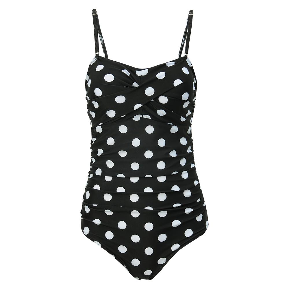 Jednodílné plavky Plus Size Plus Zvýšení tuku Bez zad Vysoce elastické plavky Odolné Retro Puntíkaté plavky