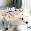 Folding Laptop Stand Holder Study Table Lamp Usb Fan Desk Wooden Foldable Computer Desk for Bed Sofa Tea Serving NEW