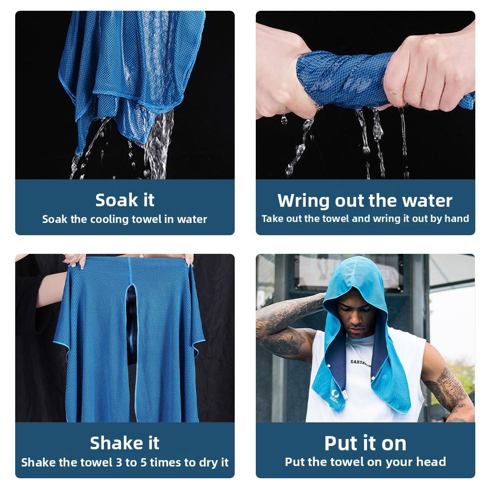 Headband with hood, cooling towel, sun protection shawl, ice-cool towel, outdoor fitness sweat-absorbing quick-dry cooling towel