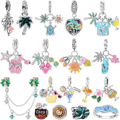 Original Copper Colorful Painting Charms Artistic Palette Beads Pendants Fit Bracelet Necklace Diy Jewelry Gift