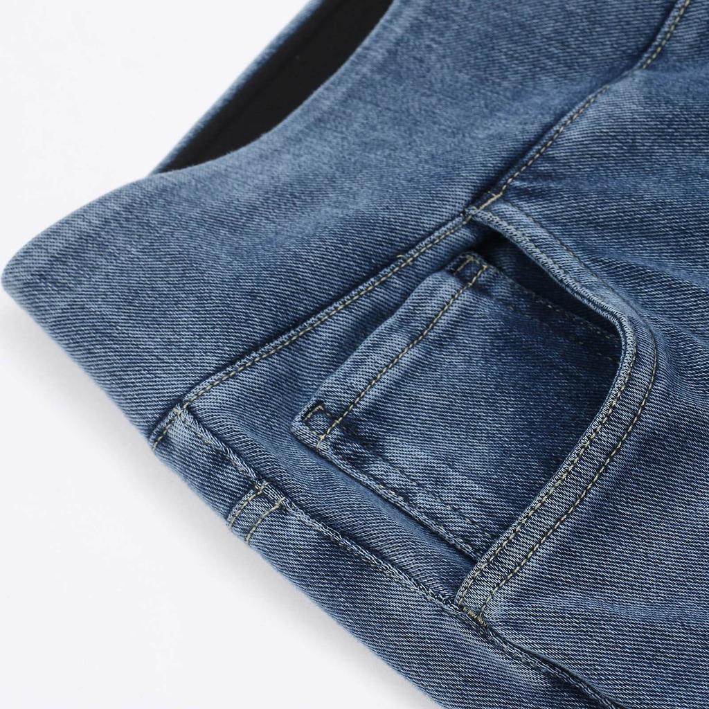 Damen Lässige Baggy Elastische Weitbeinjeans Elegant Slim Retro Denimhose