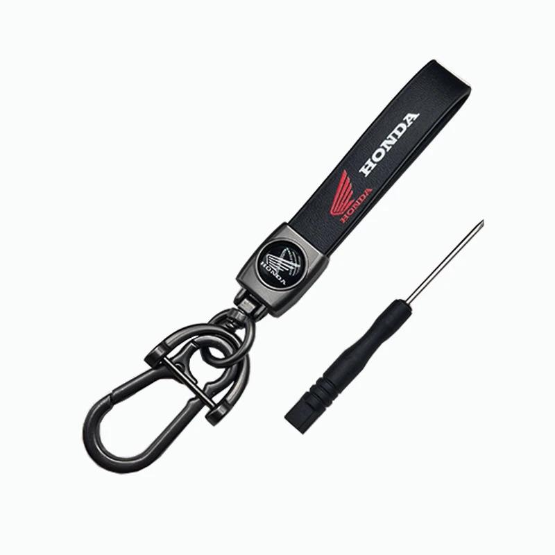 New Honda Motorcycle Leather Keychain Key Ring For HONDA Hornet CBR CB Shadow PCX VFR XADV Forza Monkey HONDA AccessoriesOW3