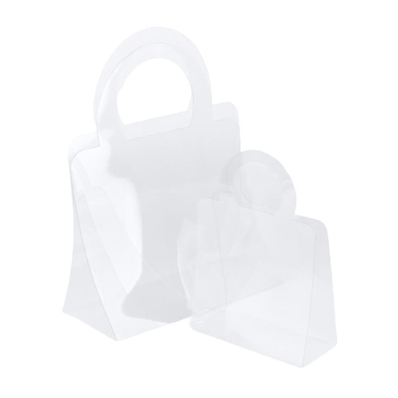 1Pc Transparent Pet Fresh Flower Bouquet Handbag Flowers Wrapping Handbag Festivals Party Rose Package Portable Packing Bag