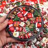 100pcs Mixed Christmas Resin Accessories Decorative DIY Craft Kit with Snowmen Reindeer Christmas Jewelry Ornaments Supplies Kid