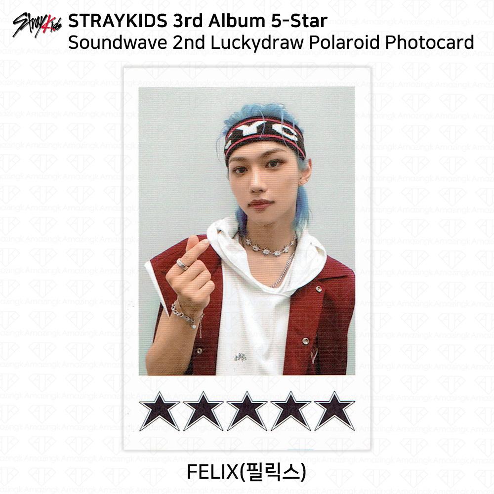 

Третий мини-альбом Stray Kids 5 Star Soundwave, вторая фотокарточка Luckydraw Polaroid KPOP Felix - Polaroid