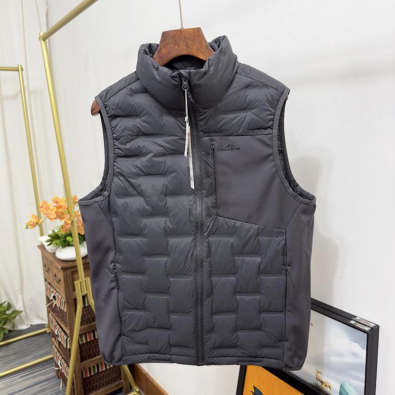 Herren Winddichte Stehkragen Daunenweste - Leicht, Heißversiegelt, 90% Daunen, Ärmellose Oberbekleidung für Herbst/Winter