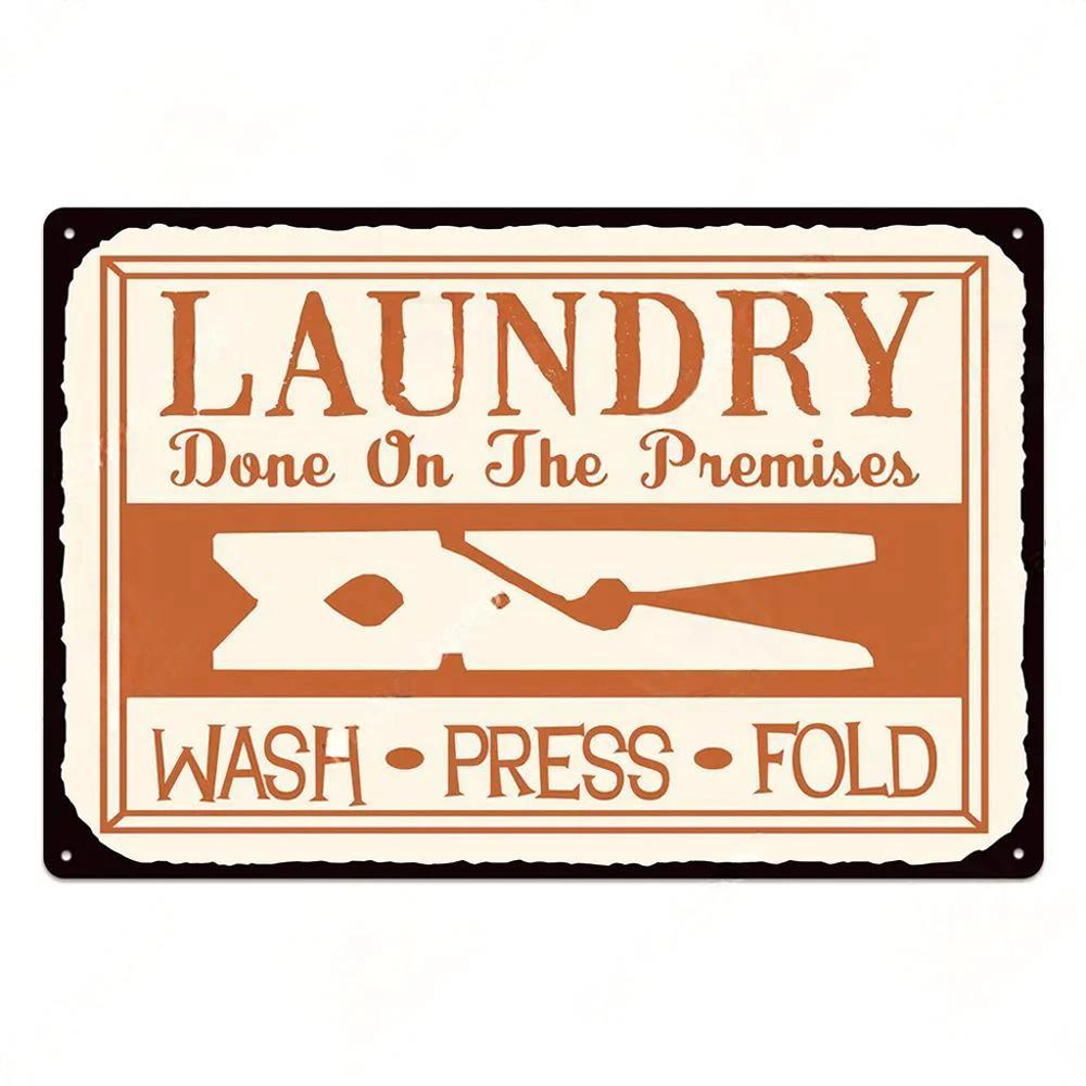 Laundry Room Billboard Vintage Metal Tin Sign Decor Funny Poster Plate Rust Decorative Plaque Tinplate Dry Clean Store Signs