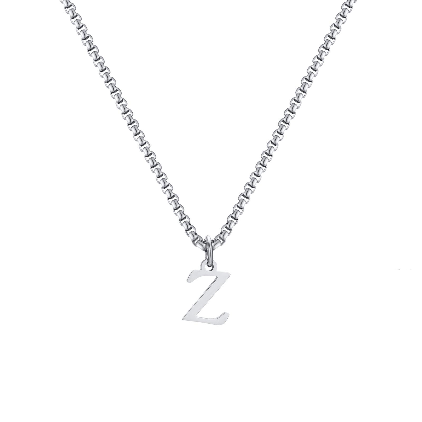 

Fashion Letters A-Z Pendant Necklace for Men Women, Stainless Steel English Alphabet Chain Necklace, Fashion Punk Jewelry Male Gift 60 cm
