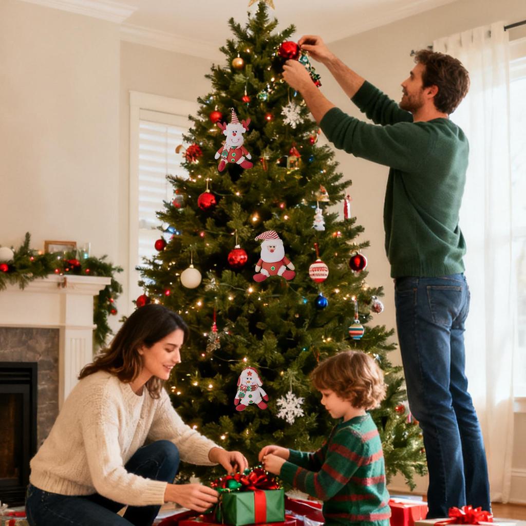 Ornaments For Christmas Tree 3 Pieces Santa Claus Snowman Elk Doll Hangable Christmas Tree Decorations For Party Planners Home
