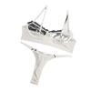 Damen-Dessous-Spitzen-BH-Set, Rüschen, transparente Unterwäsche, heißes Dessous-Set, Push-Up-BH mit Höschen-Set, rote Slip-Sets