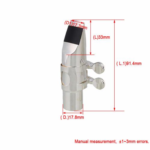 Yibuy Silver #6 Alto Saxophone Mouthpiece with Cap Ligature for E Flat Alto Saxophone