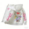 2026 Family Trip Kids Zip Up Hoodie Cute Cartoon Mouse & Friends Graphic Casual Hooded Jacket