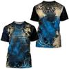 Retro and Old 3D Digital Printing Men's Loose Casual Short-sleeved Crew Neck T-shirt