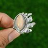 Mothers day Deal 925 Sterling Silver Marquise Moonstone Gemstone Promise Ring