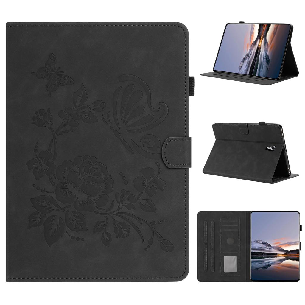 For Samsung Galaxy Tab A 10.5 (2018) Case Card Holder Stand Butterfly Floral Imprinted Leather Tablet Cover
