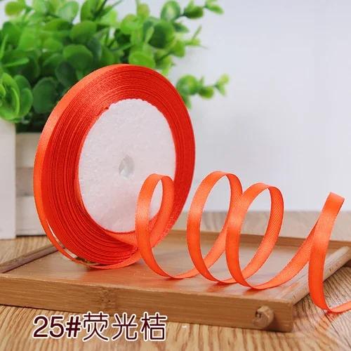 25Yards 6mm Silk Satin Ribbons for Crafts Bow Handmade Gift Wrap Partys Christmas Wedding Decorative Artificial DIY Accessories