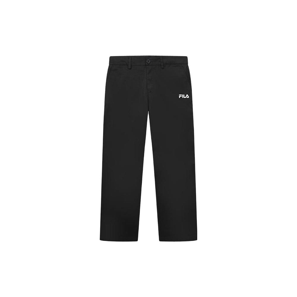 Fila Letter Mid-Waist Zipper Straight Casual Pants Men Bottoms Black F11M339805F-BK