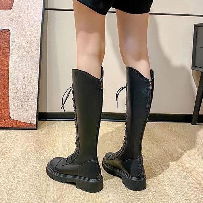2026 Autumn Women's New Thick Soled Tall British Style Boots