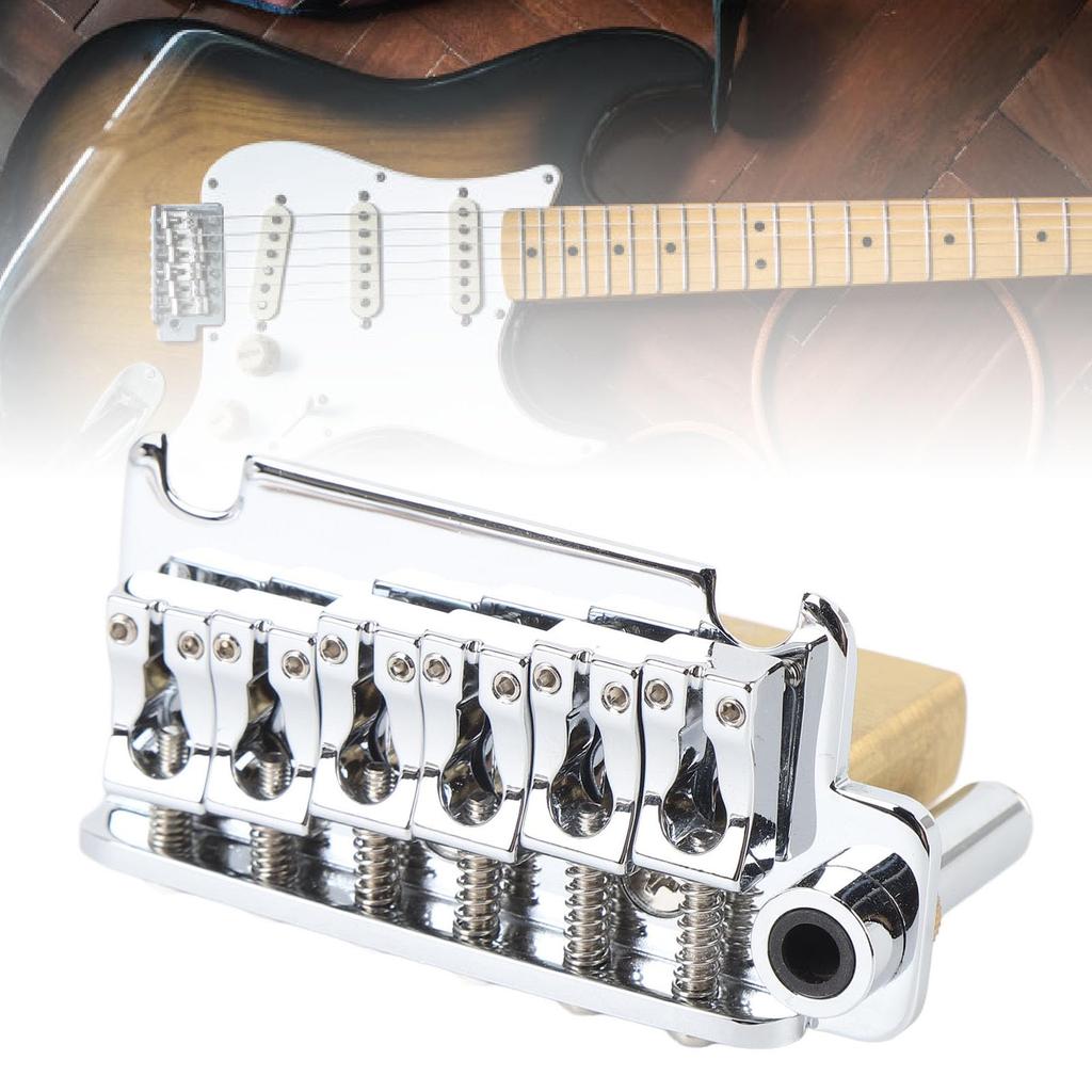 Fockety Electric Guitar Tremolo Cent Style Tremolo Bridge 54mm String Solid Brass Stainless Steel Push Arms for Increased Bridge, 6-String
