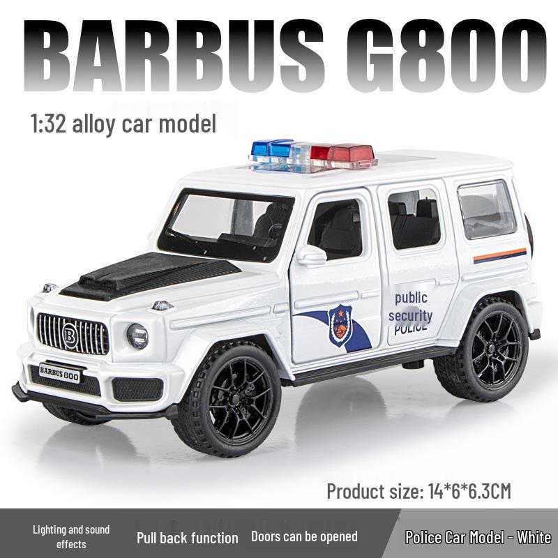 

1:32 Игрушечная полицейская машинка из сплава с инерционным механизмом, со светом и звуком – Шесть открывающихся дверей для детей