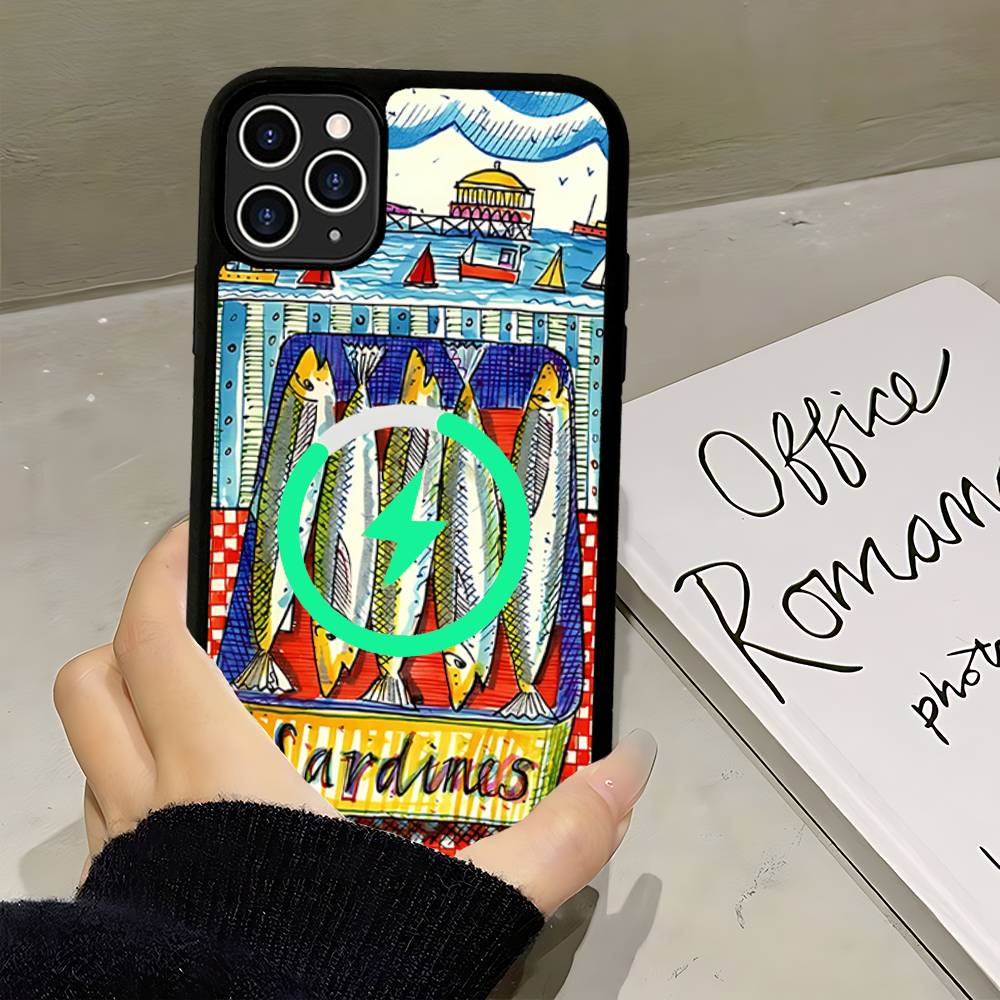 

Sardines Fish For IPhone 17 Air 16 E 15 14 13 12 11 Pro Max Plus PC Shock TPU Cover For Magsafe Phone Cover iPhone 15 pro