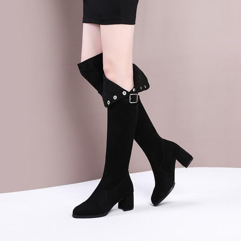 Fashion Women's Long Boots 2024 Autumn and Winter New Item Over The Knee Warm Elastic Slimming Knight Boots