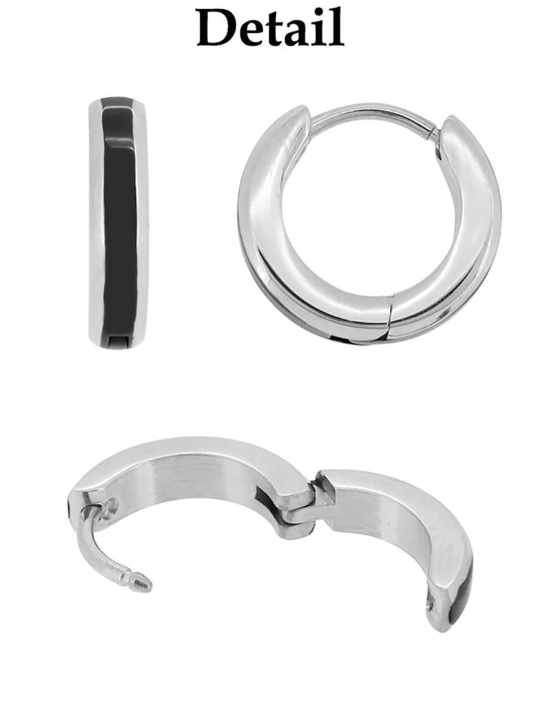 [Zanipolo Terzini] Simple Color Line Surgical Stainless Steel Hoop Earring (Blue) (1P Single Earring) Men's