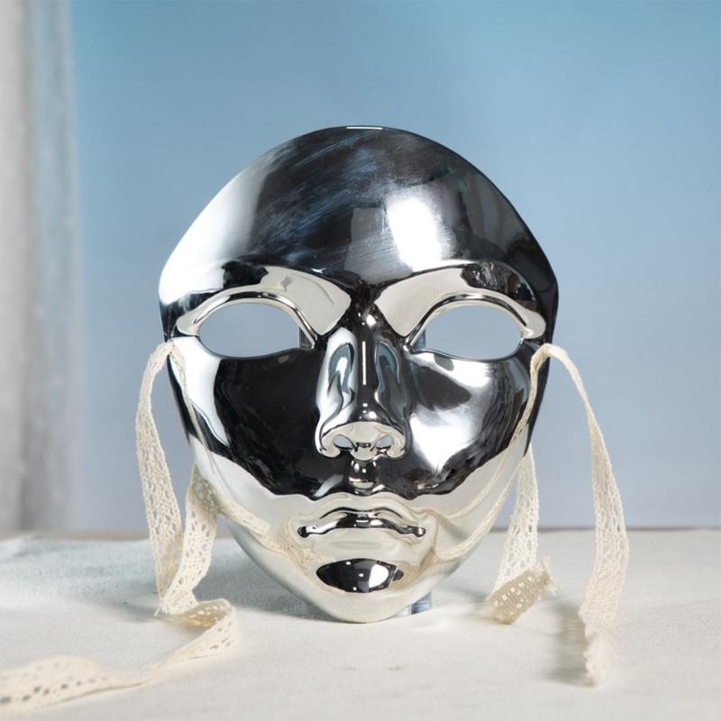 Masquerade Mask Metallic Color Mask Halloween Mask Full Face Mask For Women Men Cosplay Masquerade Costume Accessories