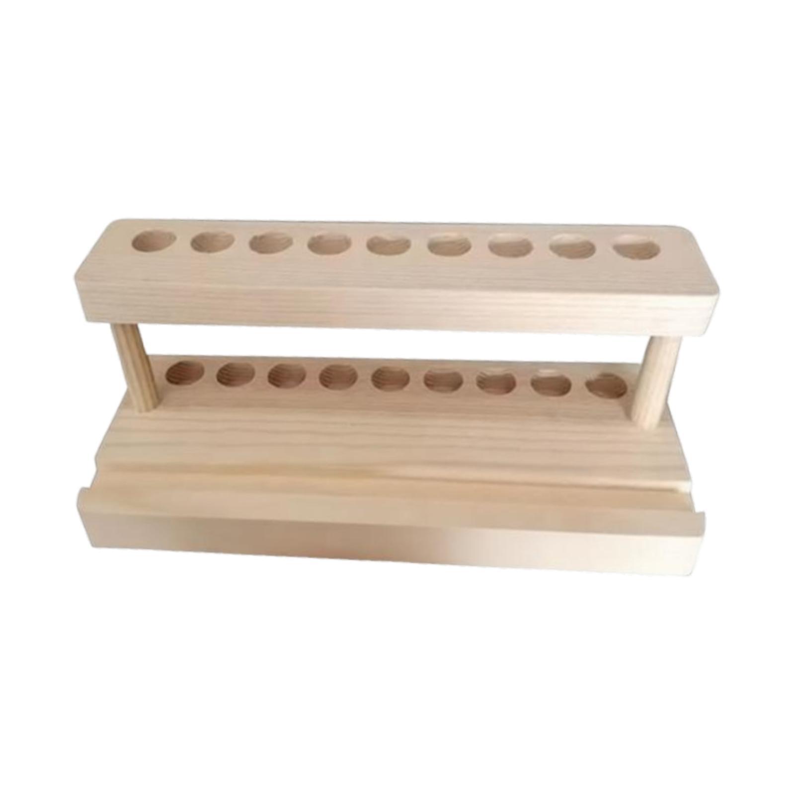 

Pen Organizer Stand Wooden Nine Slot Desk Accessory Pencil Rack for Office Home Store Decoration